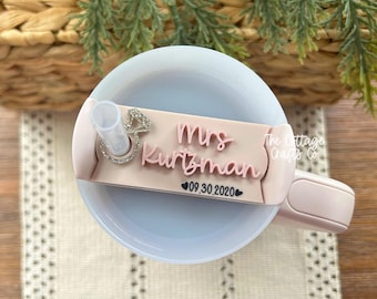 Personalized Mrs. Tumbler Tag: Acrylic Wifey Name Plate