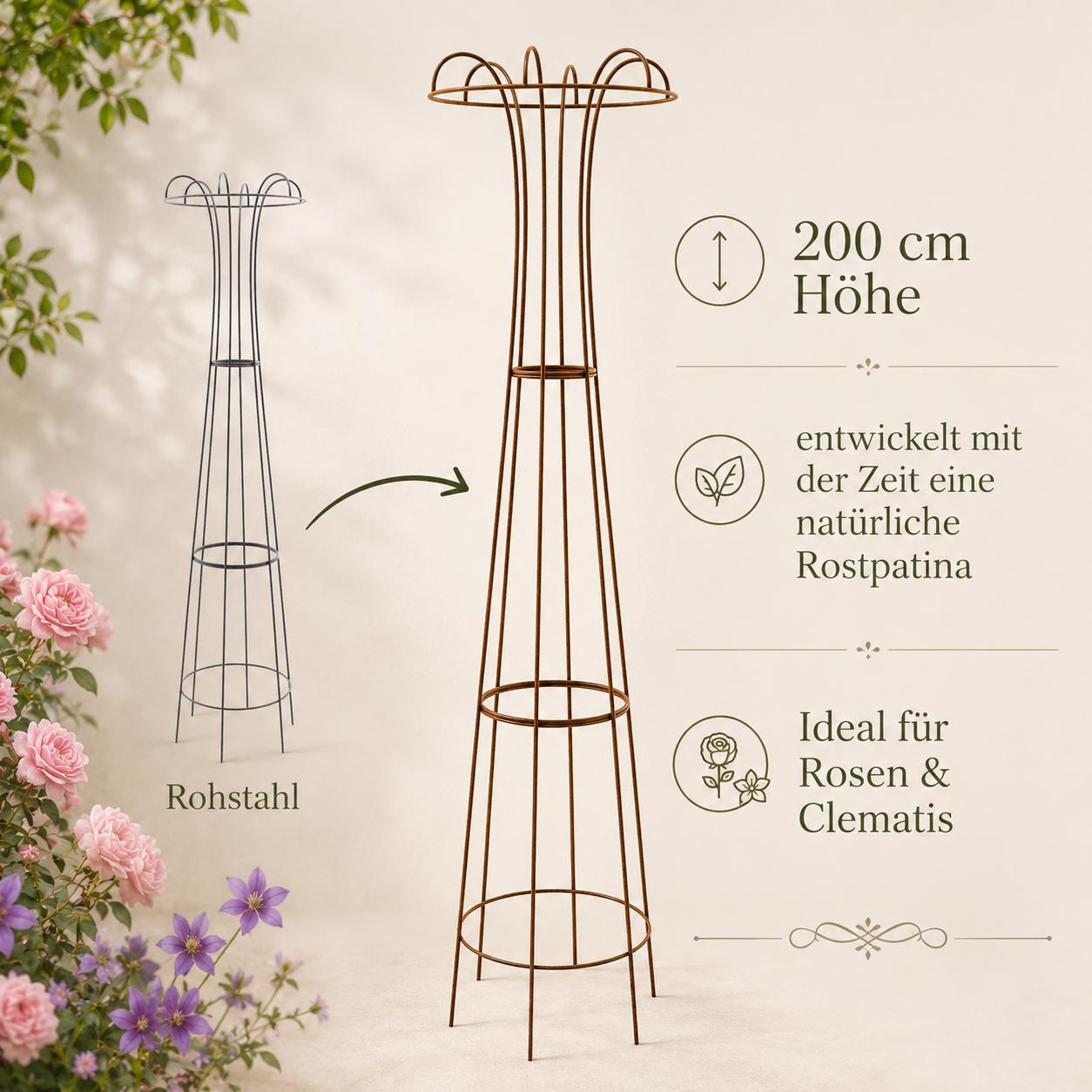 draußen gartentisch deko sommer dekorieren mit Hängedeko an einer Tischstange Farbe:lila