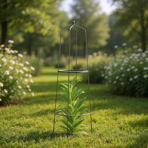 Metall Obelisk 115 cm Rankhilfe aus Rohstahl Vollmaterial 6 mm