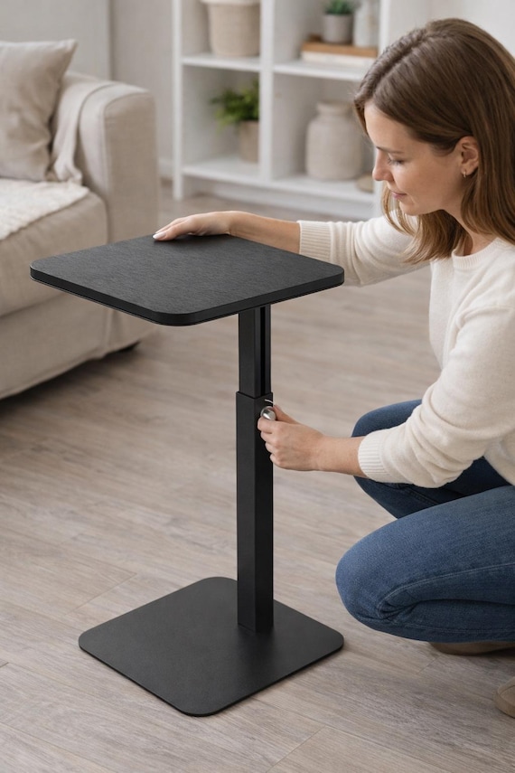 Höhenverstellbarer Beistelltisch Metall – Sofatisch modern – verstellbar für Couch & Wohnzimmer