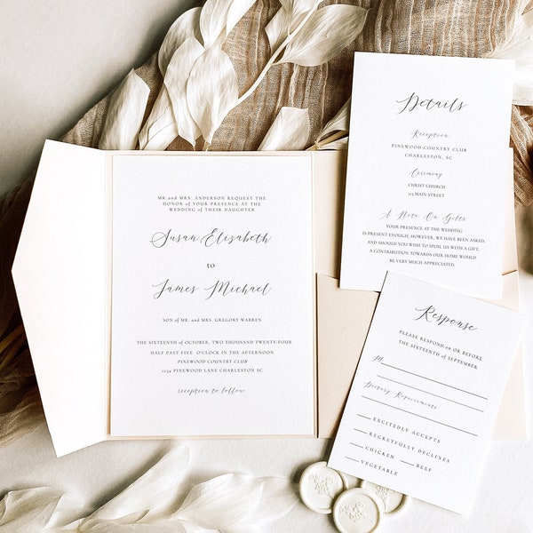 Wedding Invitation Template - Etsy UK
