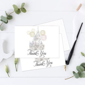 Disney World Cinderella Castle Wedding Thank You Card , Shower Thank you Card, Wedding Card, Bridesmaid Cards, Wedding party Cards