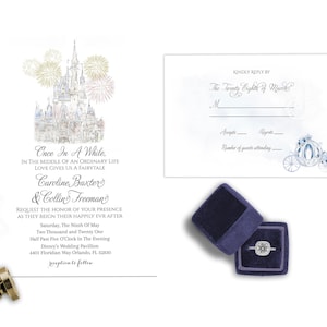 Disney World Cinderella Castle Wedding Invitation, Fairytale Wedding Invite, Watercolor Wedding, Disney Inspired