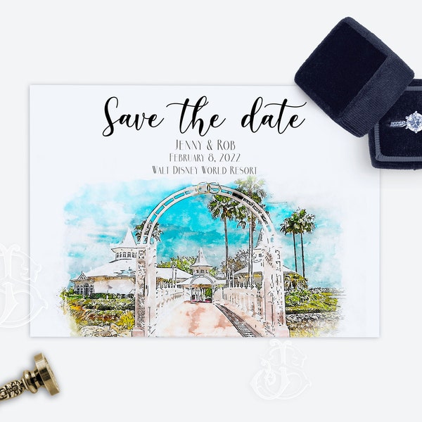 Disney World Wedding Pavilion Invitation, Save the Date, Castle Wedding, Fairytale Wedding, Invite, Grand Floridian Wedding, Disney Inspired