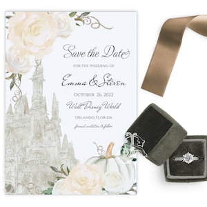 Disney World Cinderella Castle Wedding Invitation, Save the Date, Fairytale Wedding, Invite, Fall Wedding, Disney Inspired