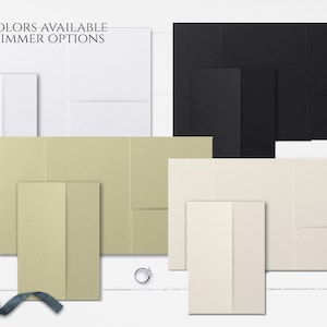 Hochzeit Matte und Shimmer A7 Tri Fold Premium Pocket falten 105 Pfund 285 g / m²