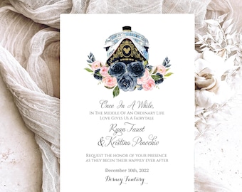 Disney Cruise Wedding Invitations, Destination Disney Cruise Wedding, Disney Fantasy, Disney Dream, Fairy Tale Wedding Invitations