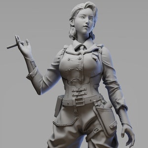 Female Commande Military Theme Resin Figure Kit Adult Model Scale 1-35 Miniature Unpainted