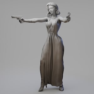 Sexy Agent Girl Resin Figure Kit Adult Model Scale 1-35 60mm Miniature Unpainted Self-assembled