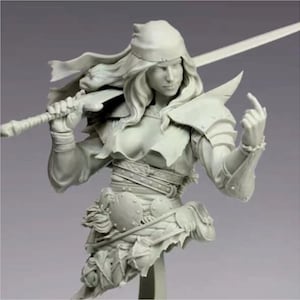 Vrouwelijke Zwaarden Buste Resin Kit Miniatuur Ongeverfd Model Figuur Schaal 1-12