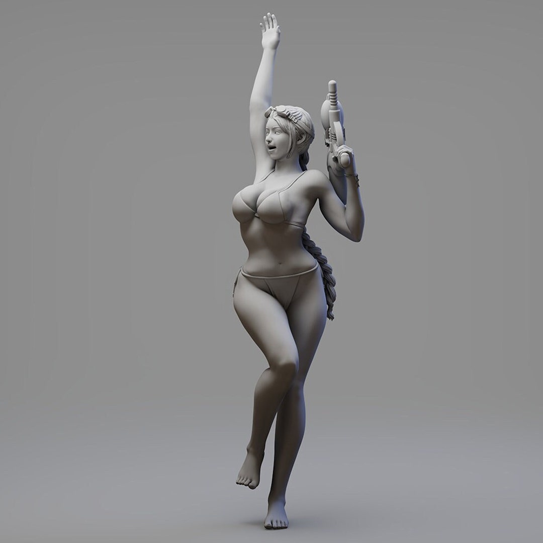 Figurine Résine Fille En Maillot De Bain - Échelle 1/35, 1/24, 1/12 Pour Dioramas Voitures