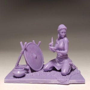 Viking Female Resin Scene Model Unpainted Self-assembled Figure Scale 1/24