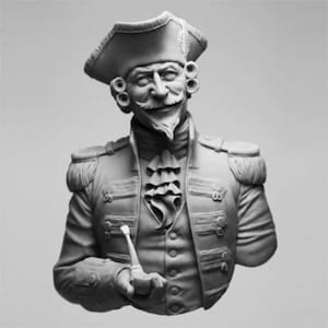 Ancient Officer Bust Resin Kit Miniature Military Figure Model 1-10