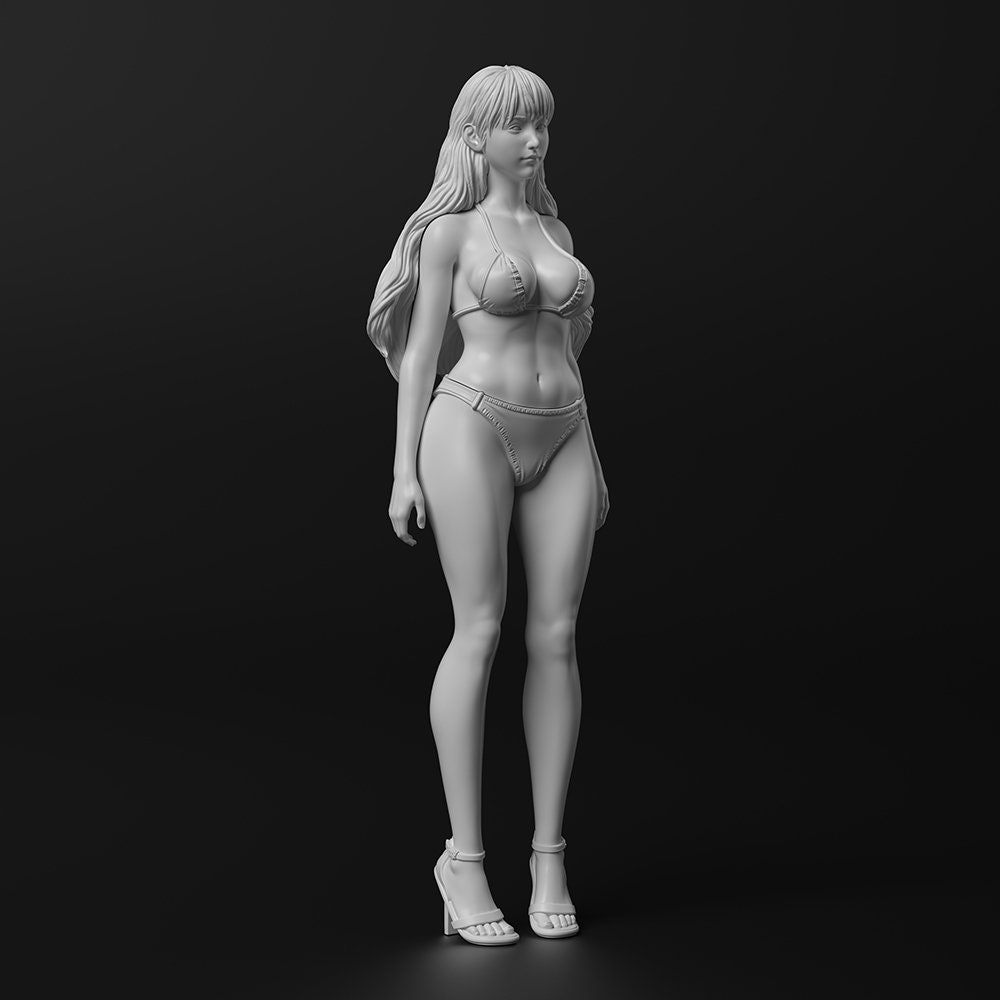 Figurine Résine Fille En Maillot De Bain Pour Diorama Voiture 1/35 - Neuf à Peindre