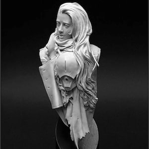 Female Space Marine Bust Resin Model Unpainted Adult Figure Scale 1-12