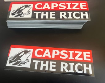 CAPSIZE THE RICH Orca Bumper Sticker