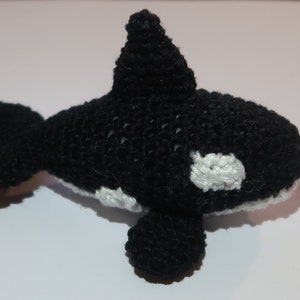 Crocheted Orca Amigurumi, cute orca, killer whale, sea creatures, ocean, lucky charm and decoration