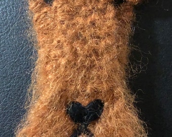 Knitted Airedale Terrier brooch