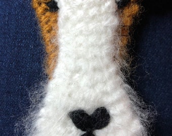 Knitted Wire Fox Terrier brooch