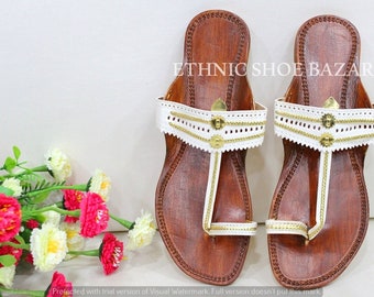 Kolhapuri Chappal For Women Kollhapuri Beaded Sandals  Slide Sandal Beaded Summer Flip Flops Ethnic Shoes