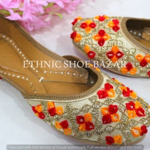 Multicolor punjabi Juttis for women Ethnic handmade sandals weeding indian shoes Traditional jooti