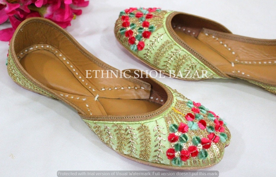 Punjabi Jutti Mojari for Women beaded Threadwork Multi Indian