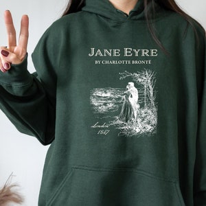 Jane Eyre Bookish Hoodie, Library Hoodie Literature Shirt, Cottagecore Hoodie Jane Eyre Gift, Literary Reader Hoodie Book Lover Hoodie