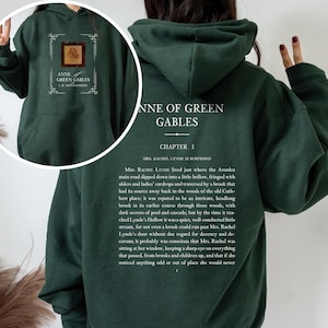 Sudadera con capucha de libros de Anne Of Green Gables, Sudadera con capucha Bookish de Anne Shirley, Sudadera con capucha oscura de la academia, Sudadera con capucha de literatura, Sudadera con capucha de biblioteca