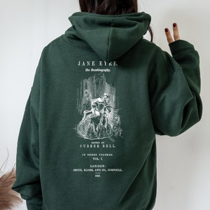 Jane Eyre Library Hoodie, Dark Academia Hoodie Cottagecore Hoodie, Literature Goblincore Clothing, Reader Hoodie Bookish Hoodie
