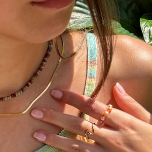 Necklace delicate • stainless steel • gold-plated • layering look •