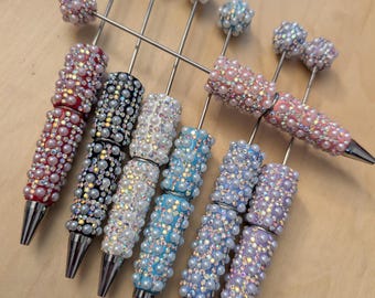 Bolígrafos con cuentas de diamantes de imitación/perlas/degradado para hacer flores de perlas degradé sólidas AB