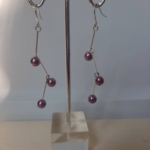 Pearl and Bar Drop Earrings