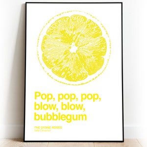 Póster de rosas de piedra, póster de arte de pared de Sally Cinnamon, impresión de Ian Brown de los años 90, póster de música Rock, regalo de música, arte de pared de habitación, decoración del hogar