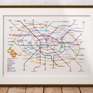 Elektrisch licht orkest poster, muziekalbum kunst aan de muur, print ELO Band, Jeff Lynne Present, kerstcadeau buizenkaart print, vaderdagcadeau