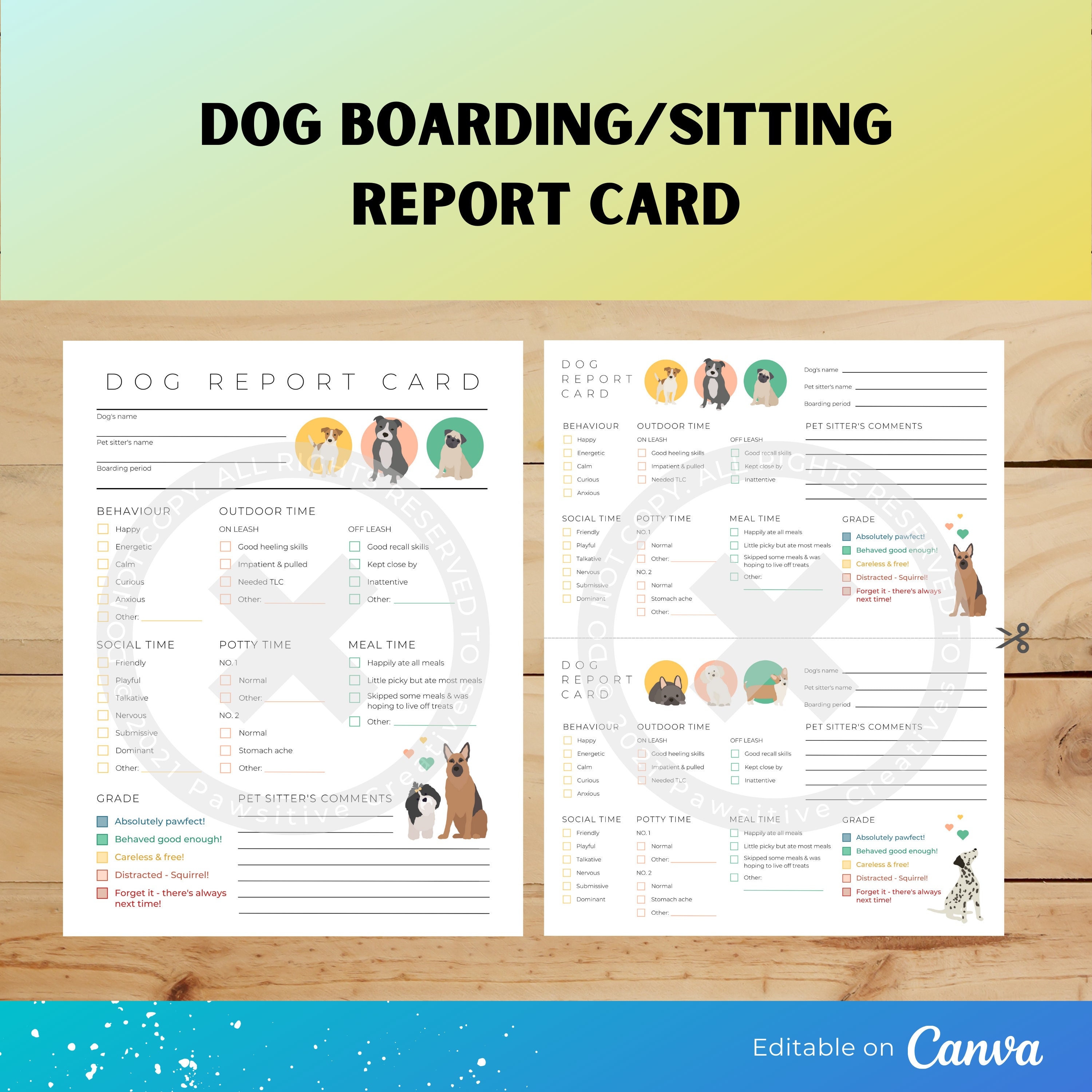 dog-boarding-sitting-report-card-template-editable-template-etsy