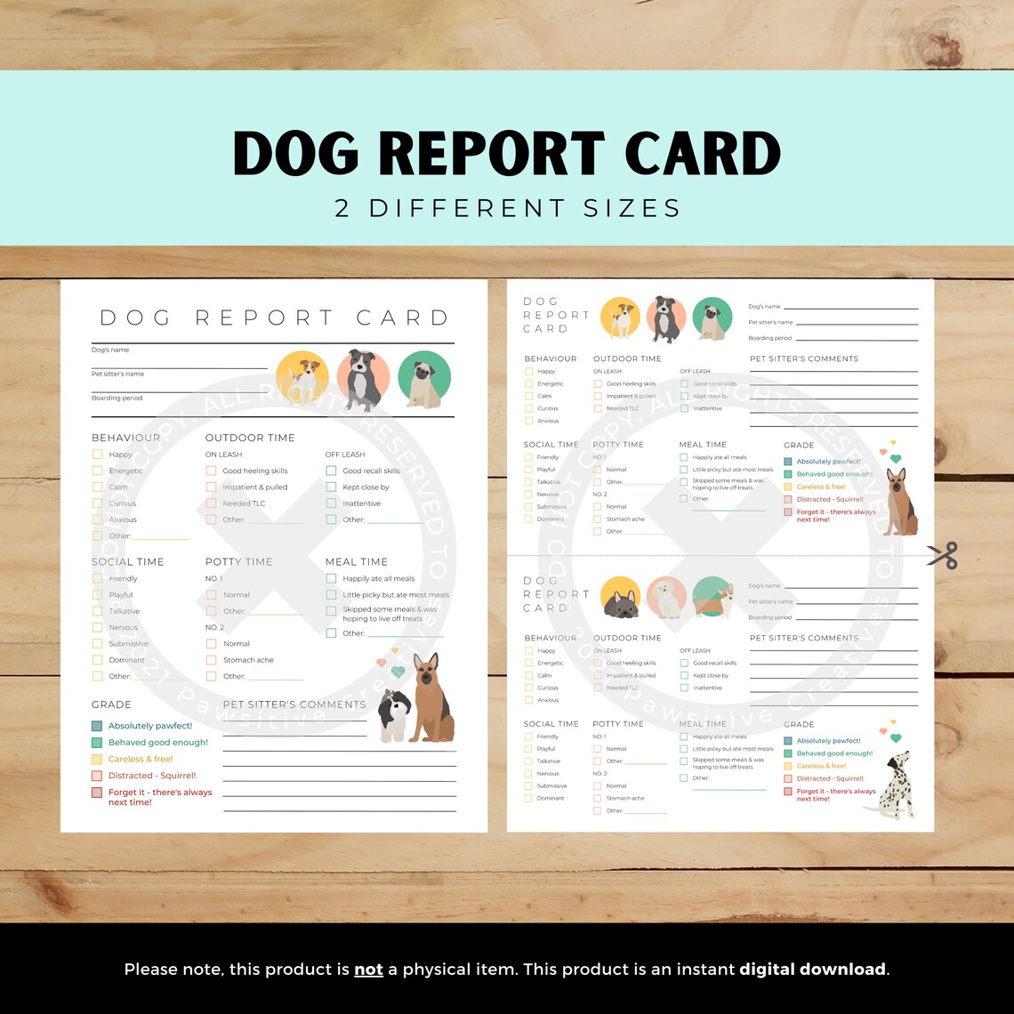 Dog Boarding Form Template Editable Template Dog Report Etsy