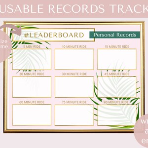 Reusable Personal Records Tracker, Workout Records Tracker, Cycling Time Tracker