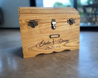 Wooden card box Personalized wedding keepsake box Urn wooden box Wedding chest Wooden chest Wedding urn