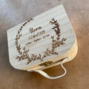 Maleta personalizada, caja de recuerdos de nacimiento, caja de recuerdos, regalo de nacimiento
