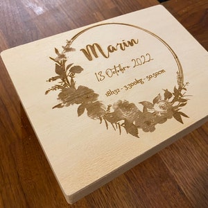 caja nido personalizada, caja de recuerdo de nacimiento, caja de recuerdo, regalo de nacimiento