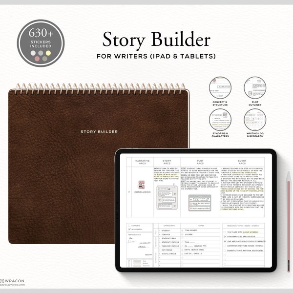 Story Builder - Story Planner for Writers - Plot, Outlining, Synopsis, Characters, Conflicts, Novel planner, Nanowrimo, Writing -iPad Wracon