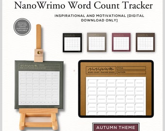 Daily Word Count Tracker | NanoWrimo Word Count Tracker | Novel Word Count Tracker | Printable Tracker | AUTUMN THEME