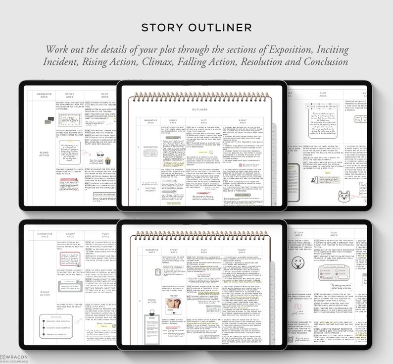 Story Builder Story Planner for Writers Plot, Outlining, Synopsis, Characters, Conflicts, Novel planner, Nanowrimo, Writing iPad Wracon image 6