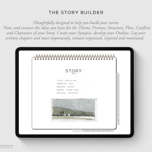 Story Builder Story Planner for Writers Plot, Outlining, Synopsis, Characters, Conflicts, Novel planner, Nanowrimo, Writing iPad Wracon image 2