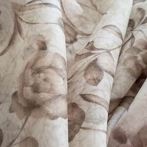 Sheer Polyester Floral Brown Tones Beautiful Soft  Fabric