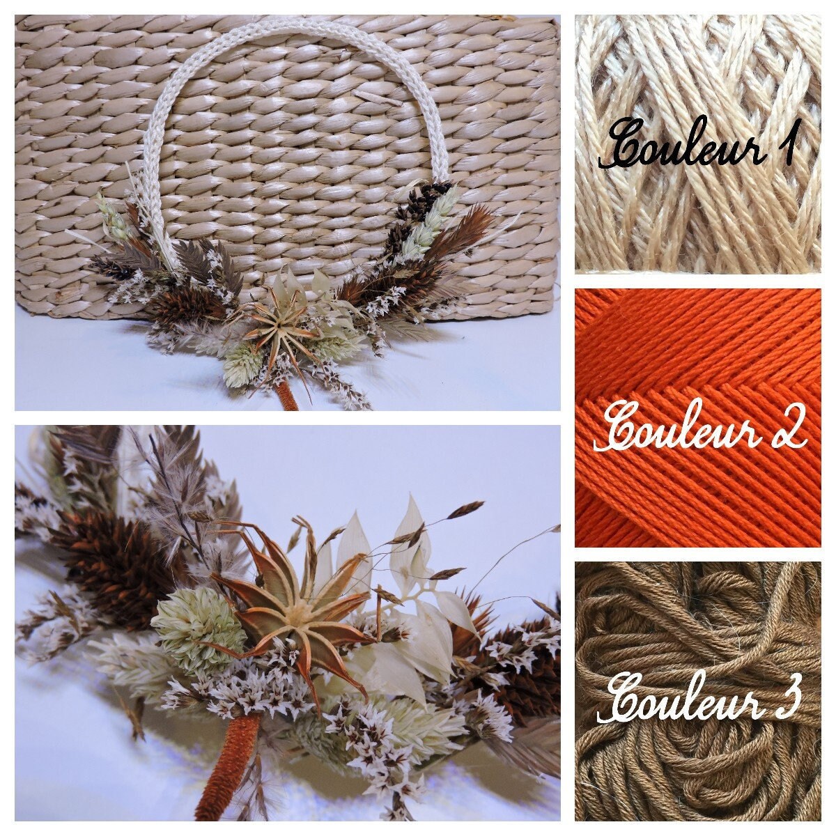 Couronnes en Fleurs Séchées Personnalisables