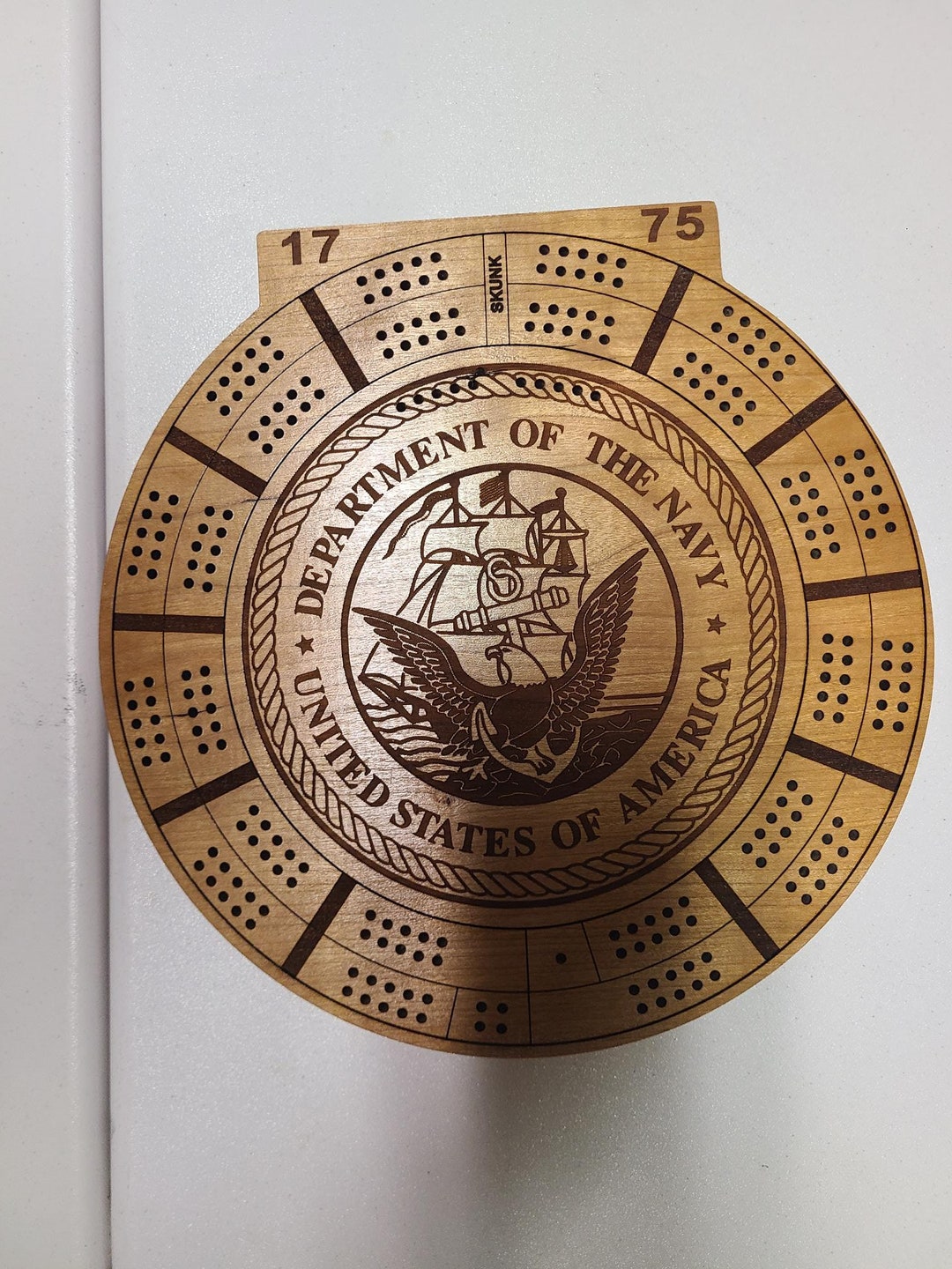 CUSTOM US Navy Cribbage Board Etsy