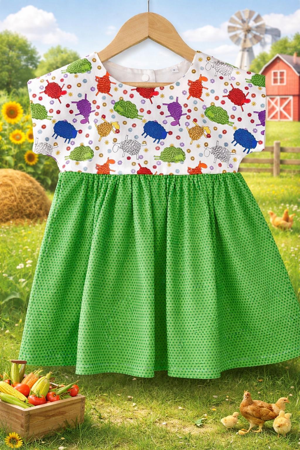 Aust.made Girls (the Green Sheep) Snap Button up Back Dress, Book Week  Costume, Birthday Party, Dress Up, Cotton, Handmade - Etsy Australia