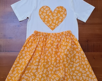 HARMONY DAY, aust made Girls skirt & tshirt set. book week, summer skirt, floral,  made to measure.  available in all fabrics instore