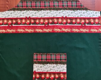 Aust. made - The Candle light CHRISTMAS cotton apron, handmade in christmas fabric, Fully lined with pocket. Adult sized apron